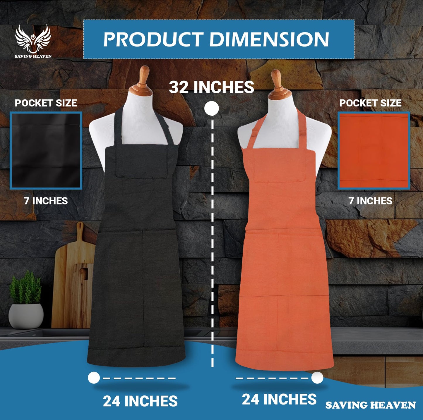 2-Pack Unisex Aprons