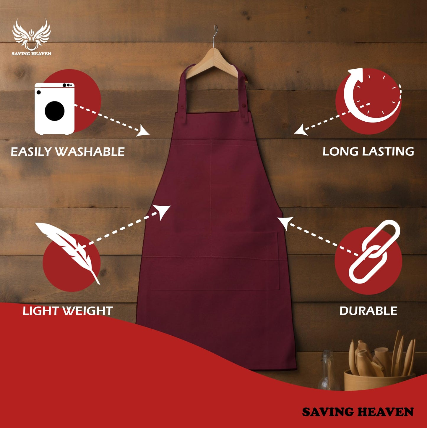 Apron Set (Dark Red Apron Set)