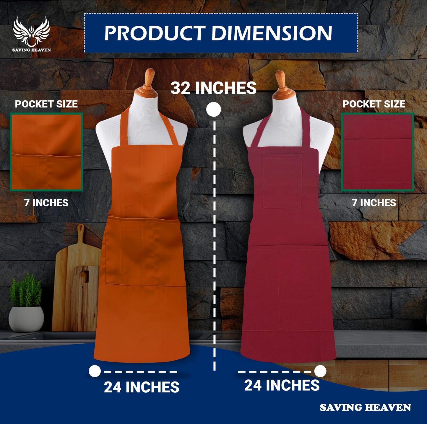 2-Pack Unisex Aprons