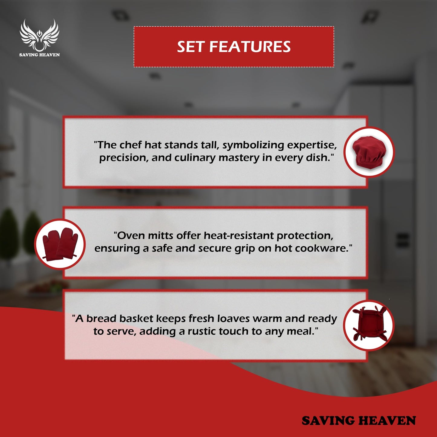 Apron Set (Dark Red Apron Set)