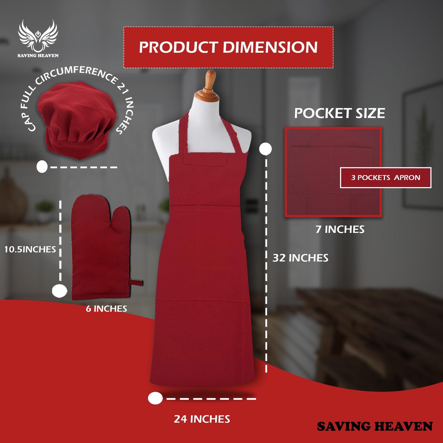 Apron Set (Dark Red Apron Set)