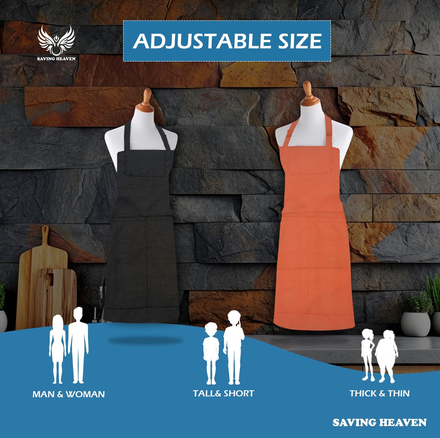 2-Pack Unisex Aprons
