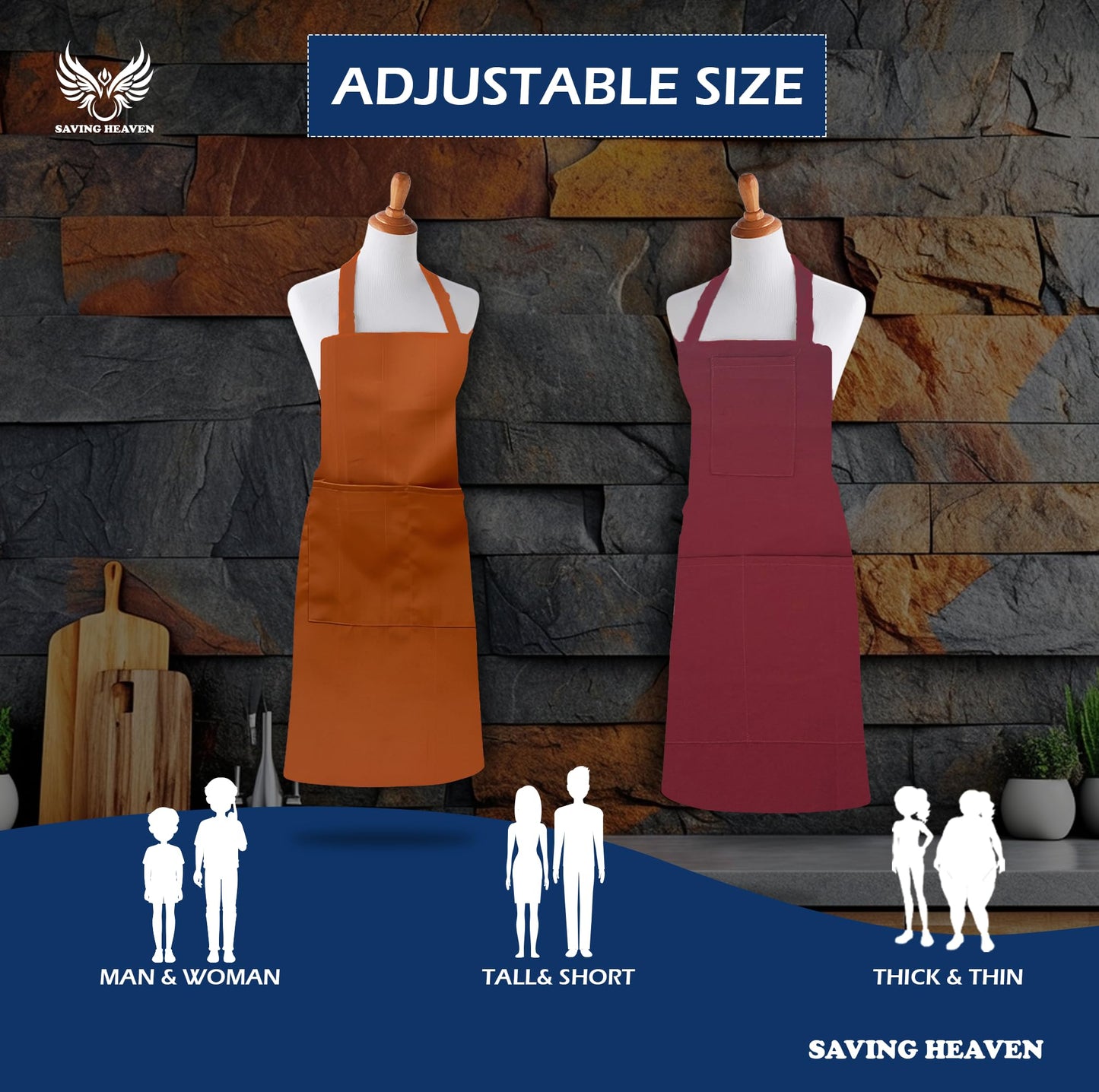 2-Pack Unisex Aprons