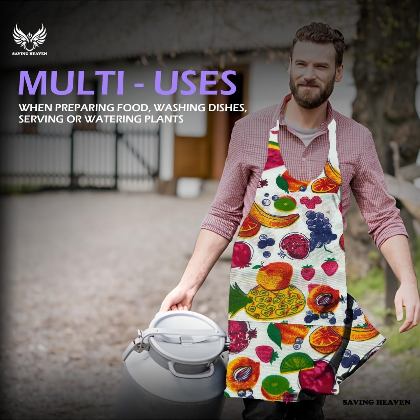 Saving Heaven 2-Pack Unisex Printed Aprons