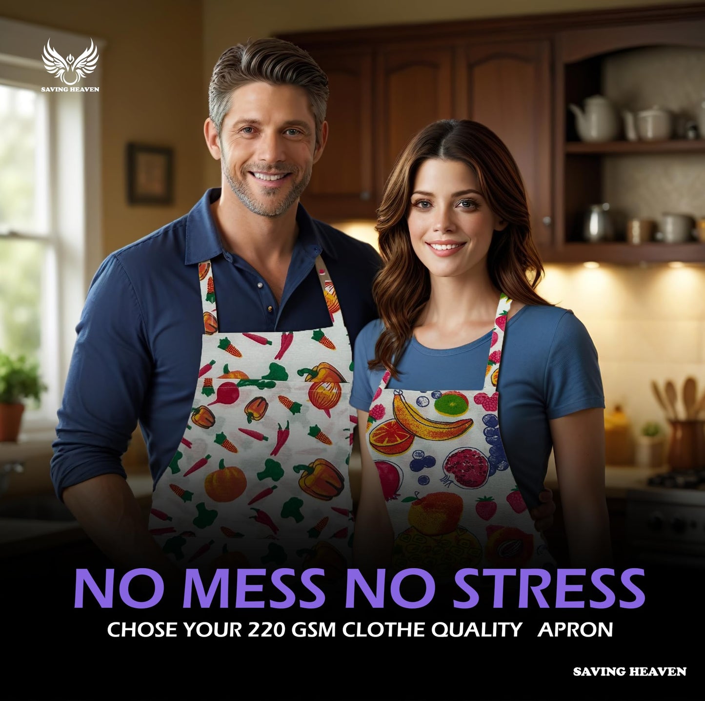 Saving Heaven 2-Pack Unisex Printed Aprons